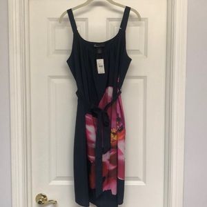 Lane Bryant Navy dress with large flower graphic